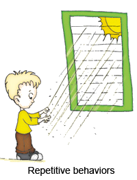 Autism behavioral illustration: Repetitive behaviors