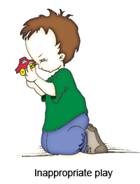 Autism behavioral illustration: Inappropriate play
