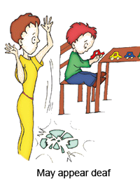 Autism behavioral illustration: May appear deaf