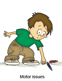 Autism behavioral illustration: Motor issues