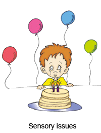 Autism behavioral illustration: Sensory issues